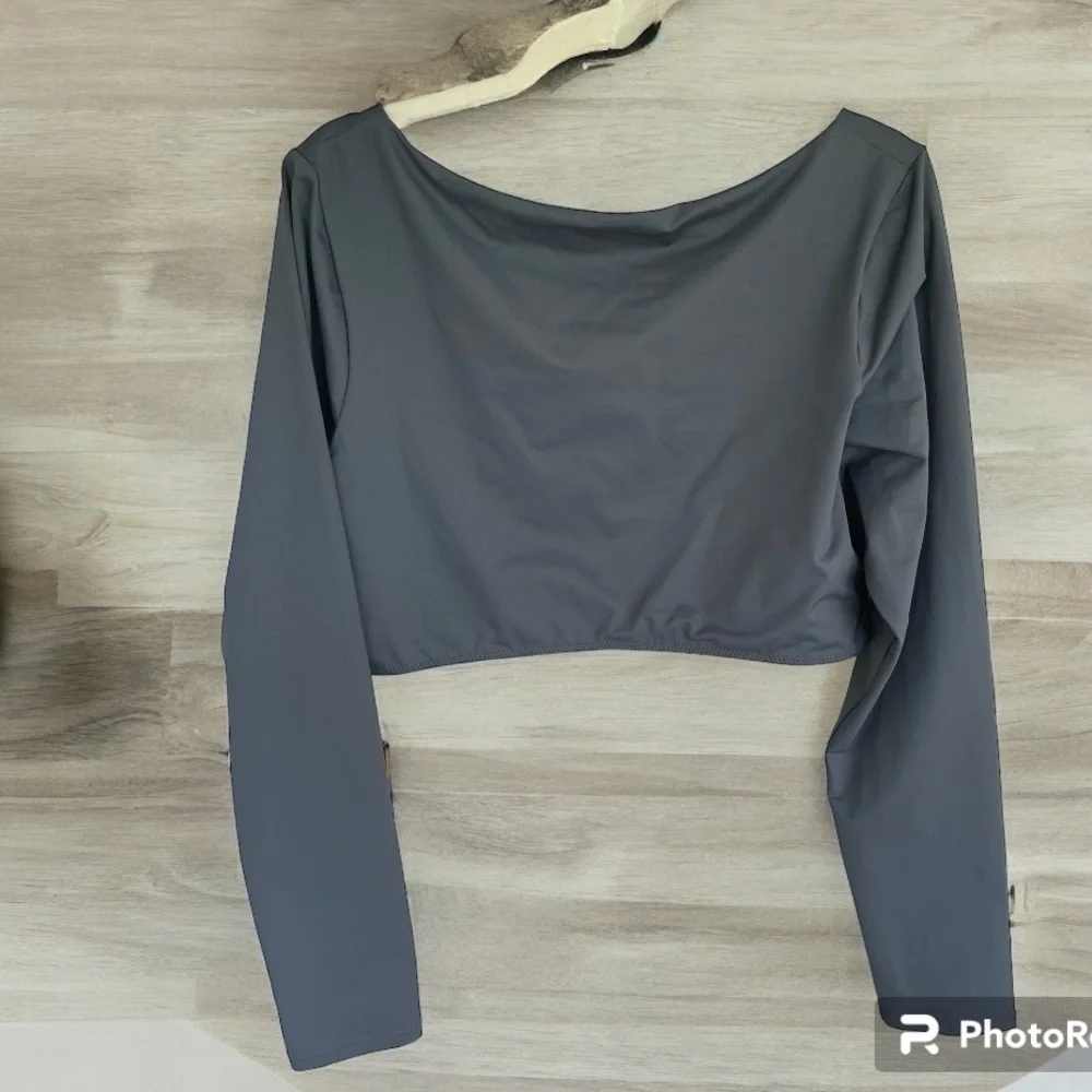 SKIMS Gunmetal Long Sleeve Bikini Crop Top Cropped Bolero Style 3X Body-less